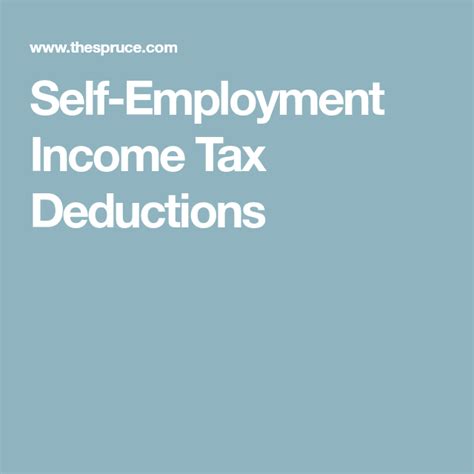 19 Self Employment Deductions You Shouldnt Miss Business Tax Tax