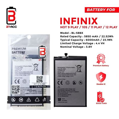 Jual BATERAI INFINIX ORIGINAL BT ACC BL 58BX Hot 9 Play Hot 10 Play Hot 11 Play Hot 12