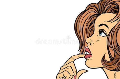 Pop Art Woman Thinking Stock Vector Illustration Of Confused 108572333