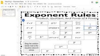 Multiply And Divide Exponents And Power Of A Power Digital Matching