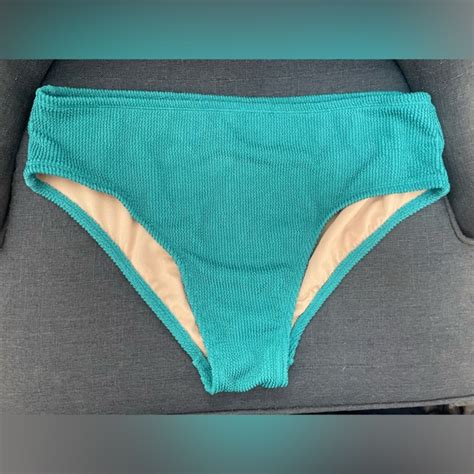 Kona Sol Swim Bikini Bottom Kona Sol Size Large Teal Ribbed Washed