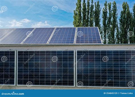 House with Solar Panel on the Roof. Stock Image - Image of environment ...