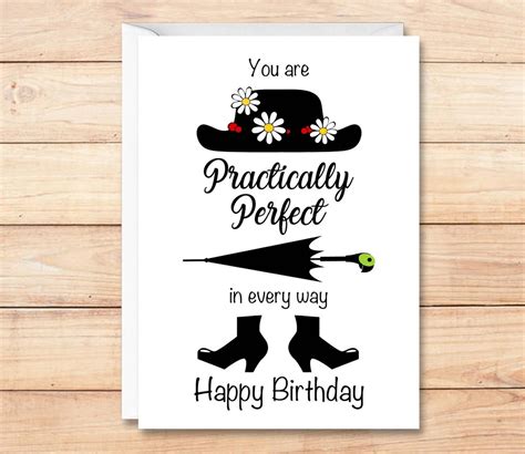 Mary Poppins Birthday Card Birthday Card For Wife Girlfriend Mom