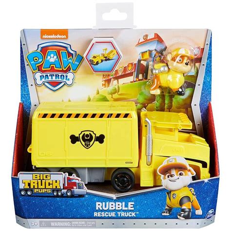 Paw Patrol Rubble Rescue Truck With Pup Figure Playset For Ages 3