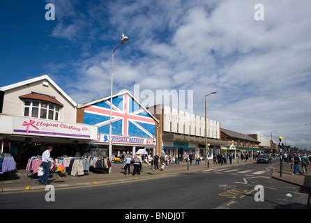 cleveleys town center  victoria market stock photo alamy