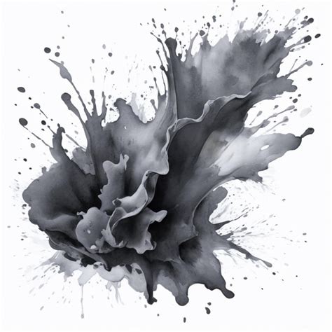 Premium Photo Single Soft Charcoal Watercolor Splash On White Background