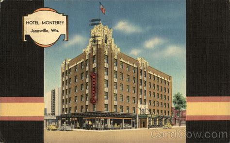 Hotel Monterey Janesville, WI Postcard