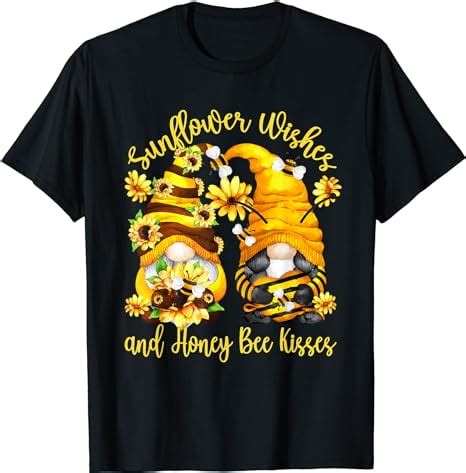 Sunflower Wishes And Honey Bee Kisses With Cute Summer Gnome T Shirt