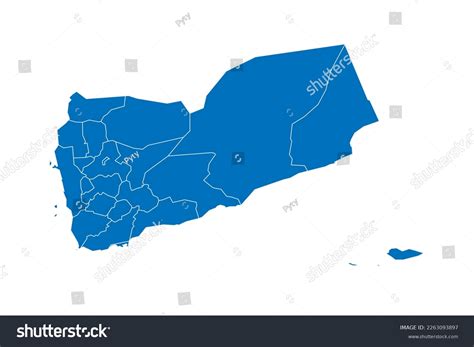 Yemen Political Map Administrative Divisions Governorates Stock Vector