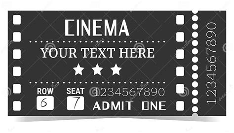 Retro Cinema Ticket Template. Vector Image, EPS10 Stock Vector ...