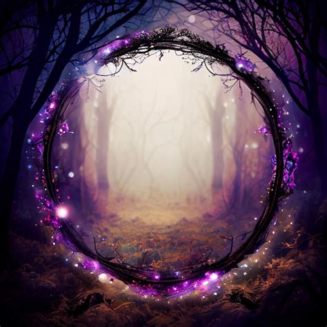 Premium Ai Image Generative Ai Mystical Forest Enchanted Bokeh Border