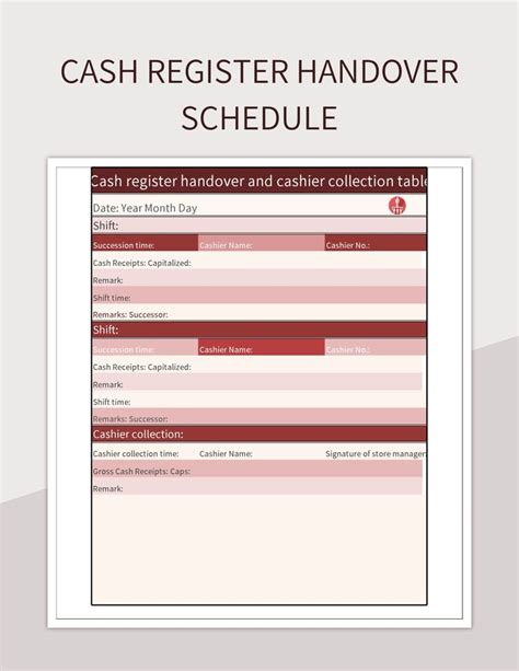 Free Cashier Templates For Google Sheets And Microsoft Excel Slidesdocs