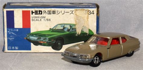 Tomy Tomica Blue Box Made In Japan Citroen Sm Gold Brown Meta Red