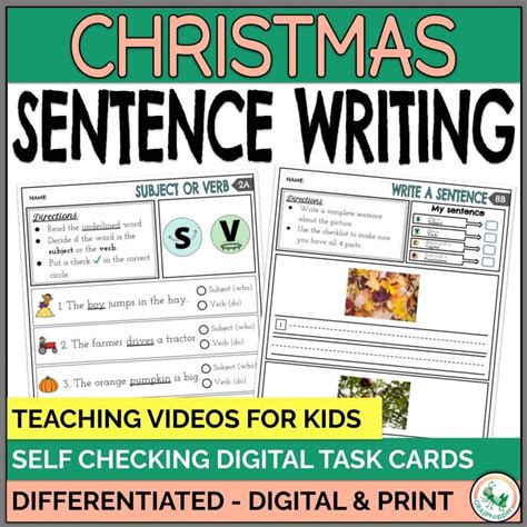 Christmas Sentence Writing Activities And Worksheets Grasphopper Learning