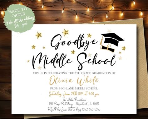 Personalized 8th Grade Graduation Invitation 8th Grade Promotion Good ...