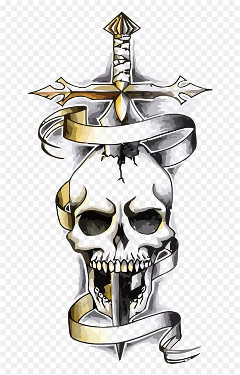 Skull And Dagger Tattoo Designs, HD Png Download - vhv