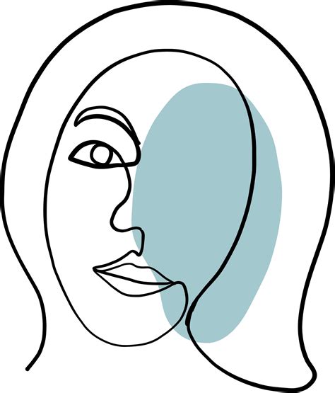 Abstract Woman Face Continuous Freehand Drawing 13643780 PNG