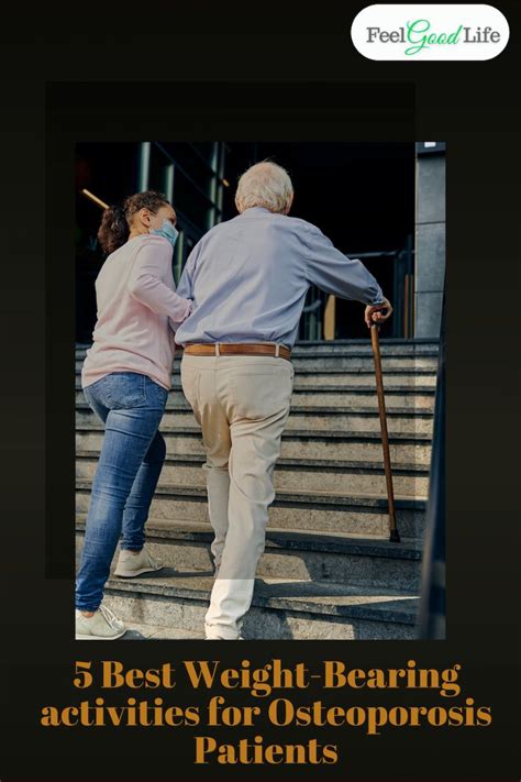 An Older Man And Woman Walking Up Steps With Canes On Their Backs Text