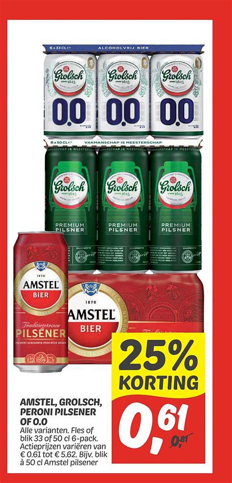 Amstel Grolsch Peroni Pilsener Of Aanbieding Bij Dekamarkt