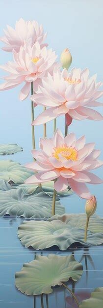 Premium AI Image | water lily oil painting