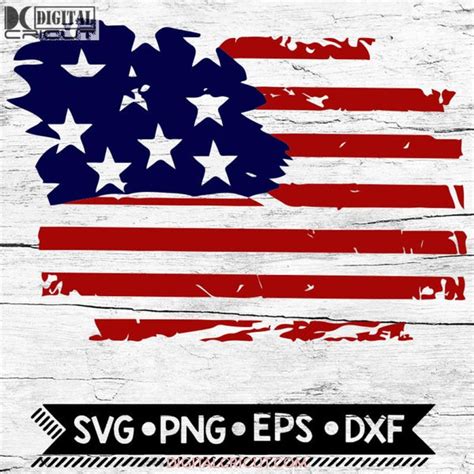 Patriotic Svg American Flag Svg Distress Flag Svg 4th Of July Svg Digitalcricut