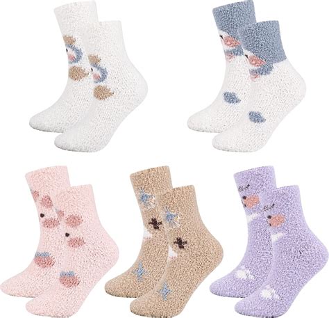 Qkurt Paires De Chaussettes Moelleuses Pour Femmes Paires De