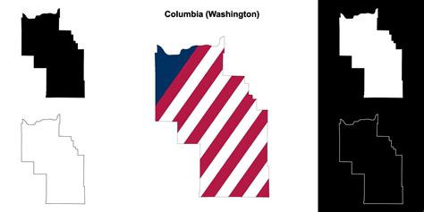 Columbia County, Washington outline map set 43577607 Vector Art at Vecteezy