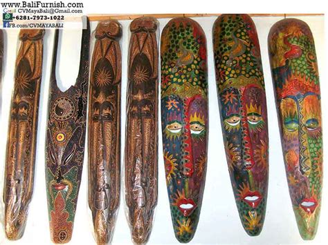 MASK18 Balinese Painted Wood Masks Bali Wood Crafts