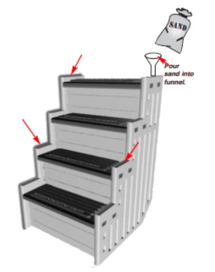 Confer Curve Central Staircase 4 Tread Step For Above Ground Pools