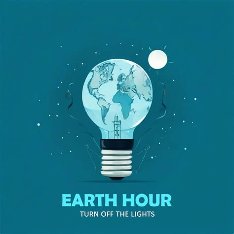 Ilustra O Do Conceito De Hora Da Terra Lightbulb E Mapa Do Mundo