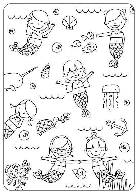 Premium Vector Mermaids Vector Illustration