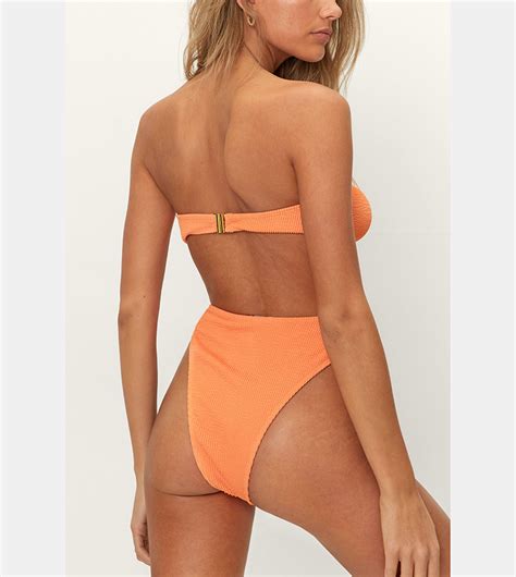 Buy Nasty Gal Crinkle Ring Bandeau Bikini Set In Orange 6thStreet Bahrain