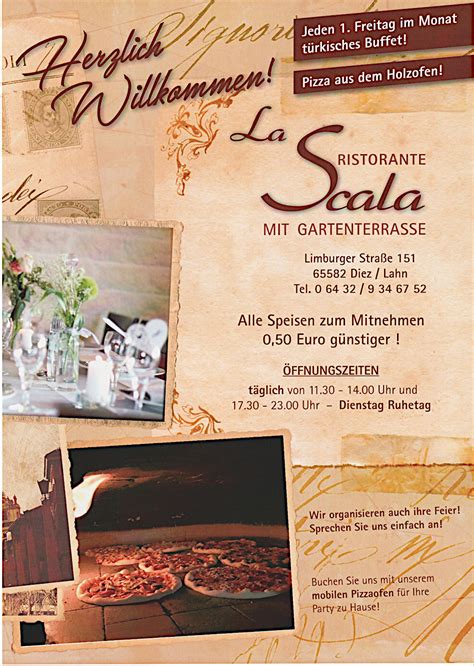 Speisekarte Ristorante La Scala