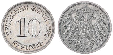 Deutschland Kaiserreich Kaiserreich 10 Pfennig 1896 A CH UNC MA Shops