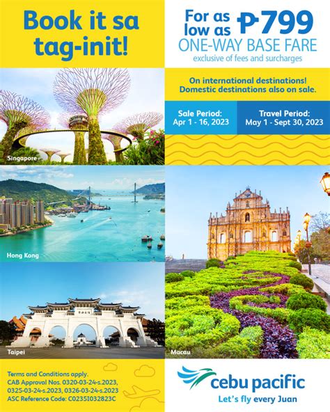 Cebu Pacific April Seat Sale April 1 2023 Cebu Pacific Promo Fares