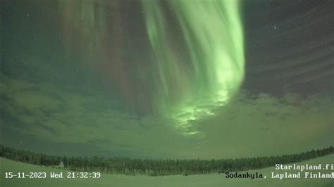 Very Bright Red Green Aurora Sodankyla Starlapland 15th November 2023