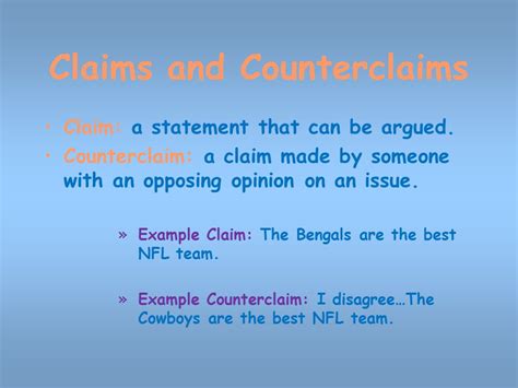 Persuasive Strategies Claims And Counterclaims Claim A Statement Clip Art Library