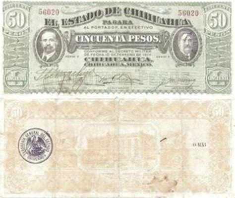 Pesos El Estado De Chihuahua Chihuahua Numista