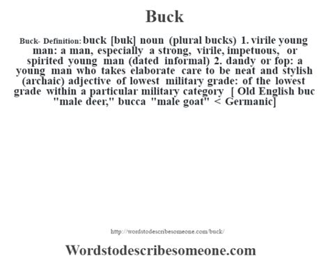 Buck definition | Buck meaning - words to describe someone