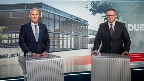 Wahldebatte mit Thüringer Spitzenkandidaten Höcke gegen Voigt so