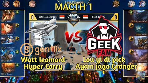 Genflix Aerowolf Vs Geek Fam Match Mpl Invitational Youtube