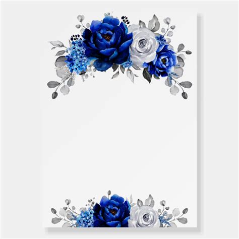 Royal Blue White Silver Metallic Wedding Welcome Foam Board