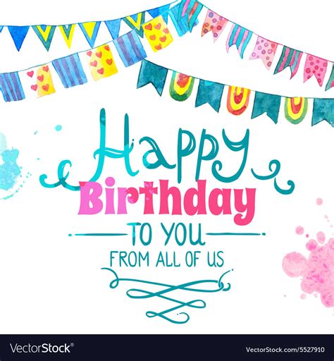 Happy Birthday Card Royalty Free Vector Image VectorStock