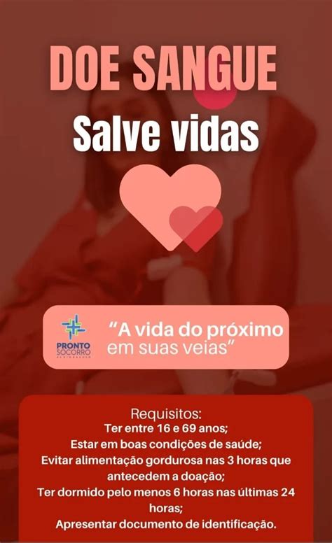 Campanha de Doação de Sangue Pronto Socorro de Rio Branco solicita