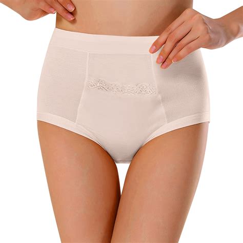 Fandaniv Essentials Womens Cotton Panties Menstrual Pocket High Waist