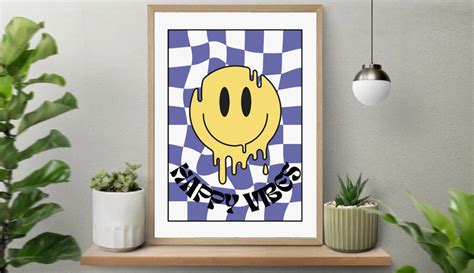 Smiley Face Wall Art, Quote Wall Art, Downloadable Wall Art, Happy ...