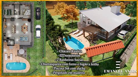 Projeto De Rancho R Stico Em Terreno X Youtube