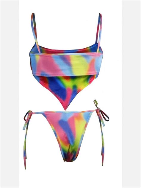 Aria Spaghetti Strap Beach Piece Bikini L Multicolor Bikinis