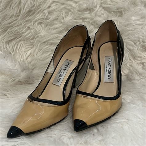 Jimmy Choo Shoes Jimmy Choo Nude Black Strappy Heels Poshmark