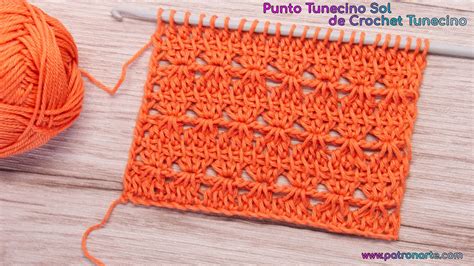 Cómo Tejer el Punto Tunecino Sol de Crochet Tunecino Tutorial Paso a